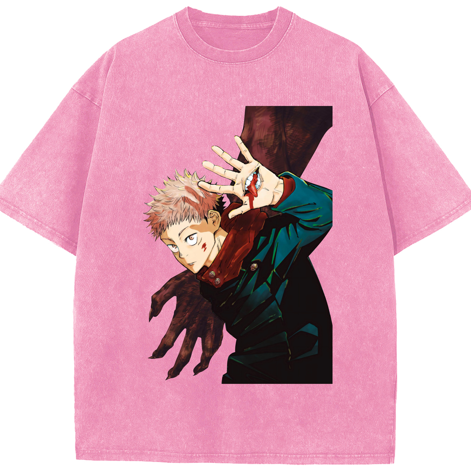 （画像用） 呪術廻戦 Jujutsu Kaisen 綿100% ヴィンテージ風 半袖Tシャツ（フロントプリント）